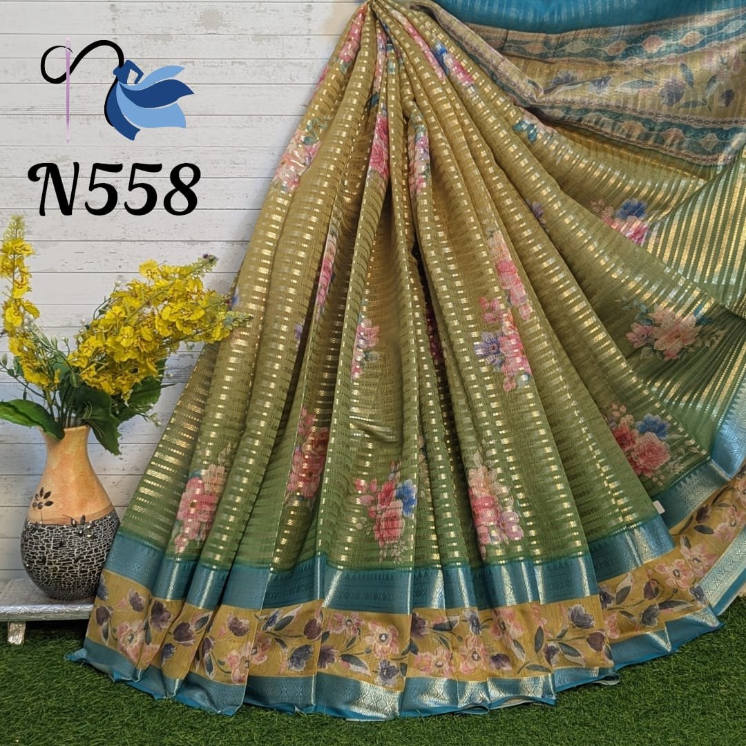 "Light as a feather, soft as a dream: Chanderi silk with captivating digital floral prints."